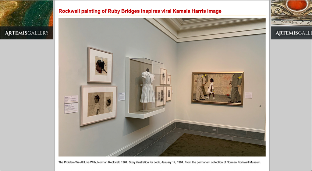 Rockwell painting of Ruby Bridges inspires viral Kamala Harris image
