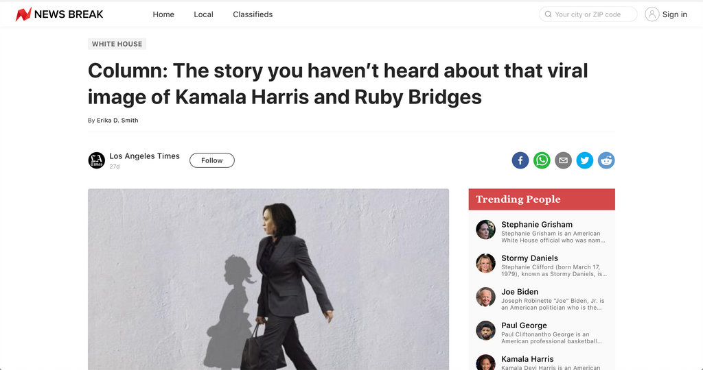 The story you haven’t heard about that viral image of Kamala Harris and Ruby Bridges