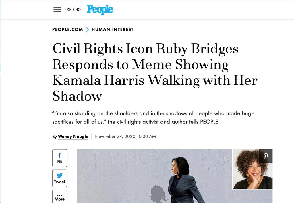 Civil Rights Icon Ruby Bridges Responds to Meme Showing Kamala Harris Walking with Her Shadow