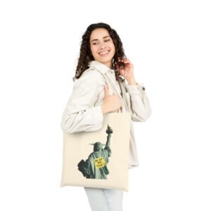 You In Danger Girl Canvas Tote Bag | Good Trubble | Statue of Liberty Art | Statement Tote