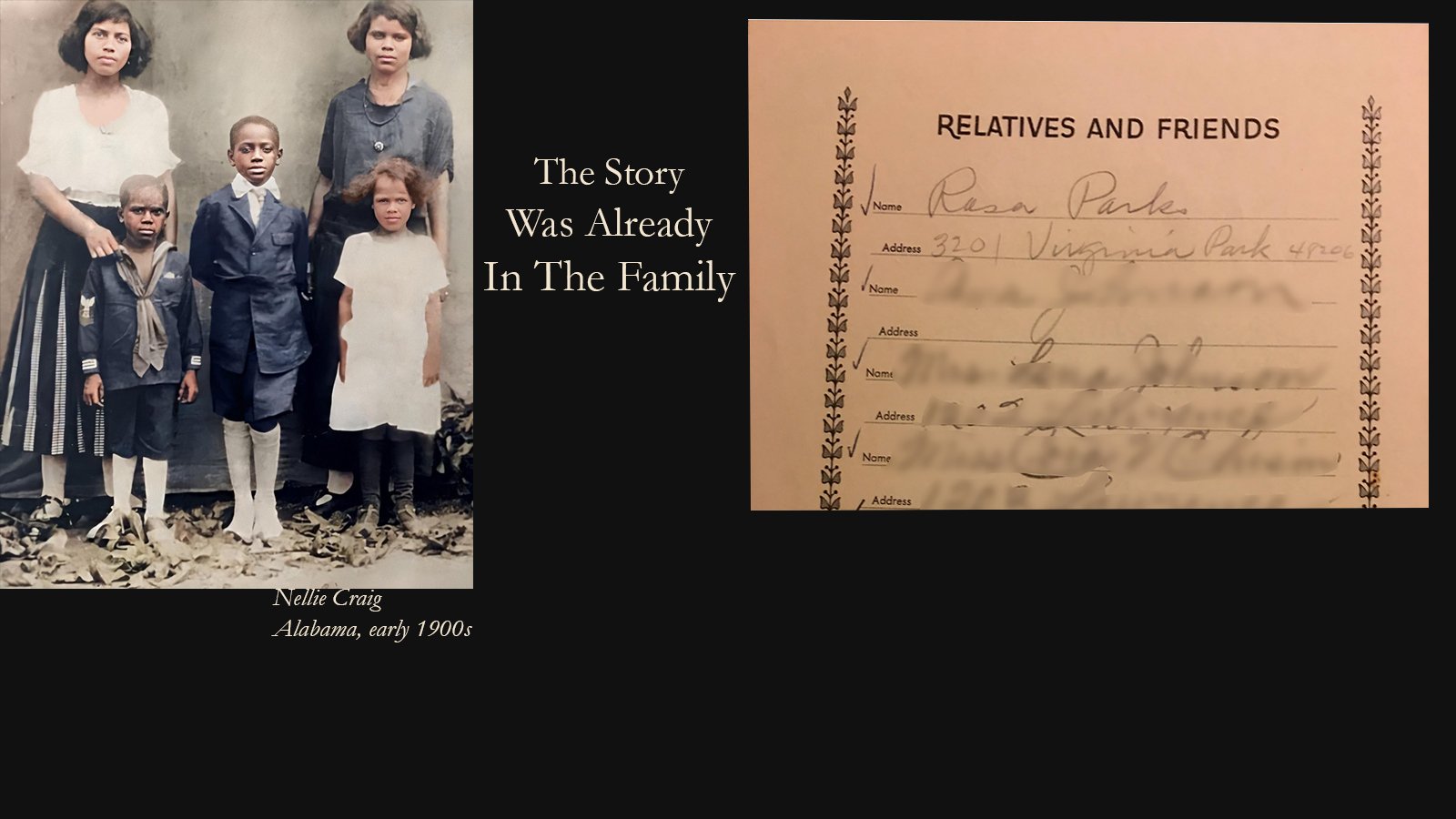Nellie Craig Jones family archive &mdash; Rosa Parks signature in condolence book, October 1972